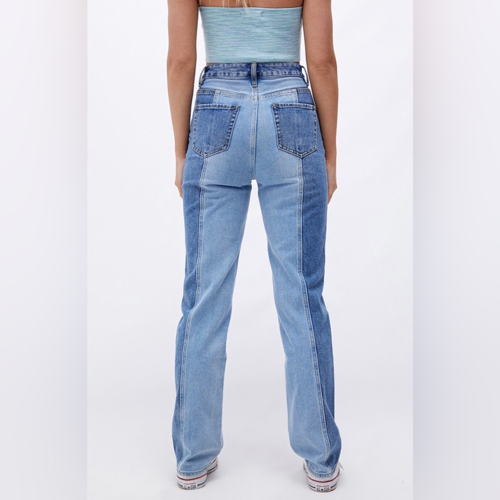 PacSun High Rise Two Tone Straight Leg Jeans ~ size 27 (size 4) - Picture 2 of 14
